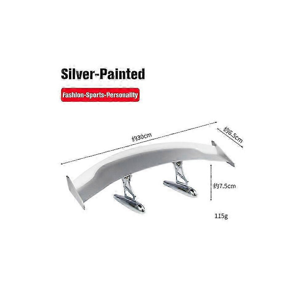 Car Modified Spoiler Abs Material -Painted Electroplated Base No Residue Glue Silver 6901508051935