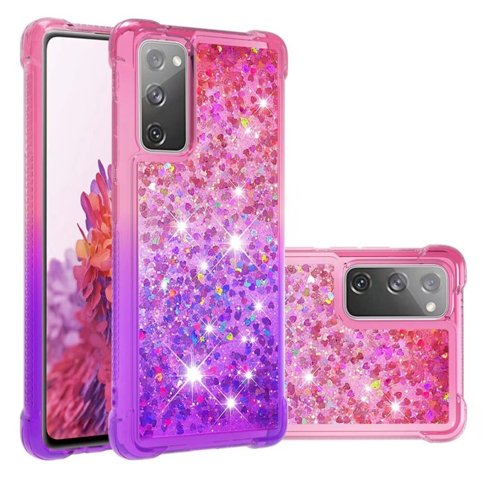 Glitter Liquid Quicksand Case Shockproof Clear Tpu Cover Pink Purple For Samsung Galaxy S24 Fe Pink,Purple 9199774028431