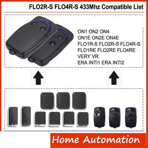 Garage Door Remote Control, 52-bit Rolling Code, 2 Pack (Black), 433.92MHz 2