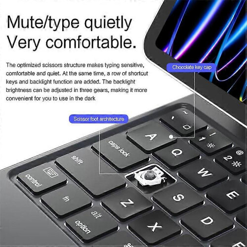 Capa com Teclado para iPad Pro 11/Air com Trackpad e Ângulo Ajustável Branco 1