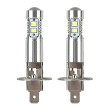 H1 LED Headlight Bulbs 2 Pack 12V-24V 6000K White Light 50000 Hours Long Lifespan No Delay