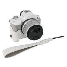 Custodia metà fotocamera per Canon EOS R50/R100 in pelle PU bianca resistente all'usura