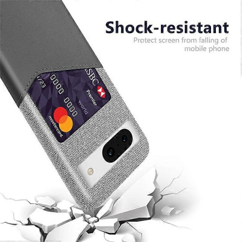 Custodia per cellulare per Google Pixel 8a Materiale tessuto e PC Grigio Antishock e Anti-scratch 2