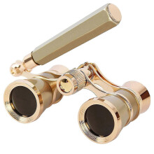 Verrekijkers 3X25 Goud Model K9 Glas Legering Handvat Draagbaar voor Theater en Paardensport