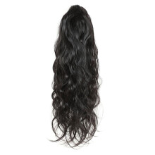 28 Inch Natural Black Human Hair Bun Extension with Secure Claw Clip for Versatile Styling