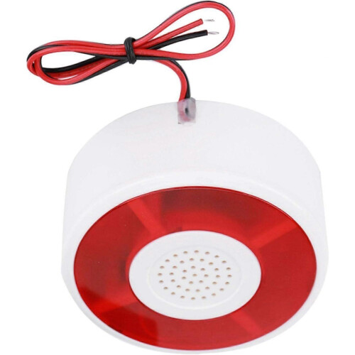 Alarme Sonoro e de Luz, 12V, Buzzer com Strobe LED, Bip Duplo