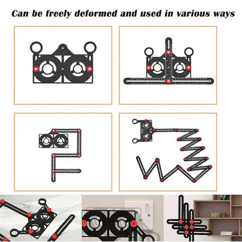 Multi-angle Measuring Ruler 16-Side Adjustable Tile Stone Drilling Positioning Tool 2