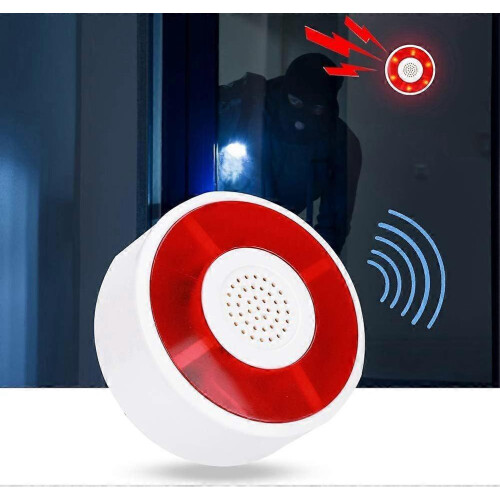 Alarme Sonoro e de Luz, 12V, Buzzer com Strobe LED, Bip Duplo 1