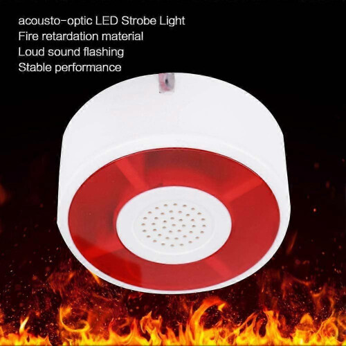 Alarme Sonoro e de Luz, 12V, Buzzer com Strobe LED, Bip Duplo 2