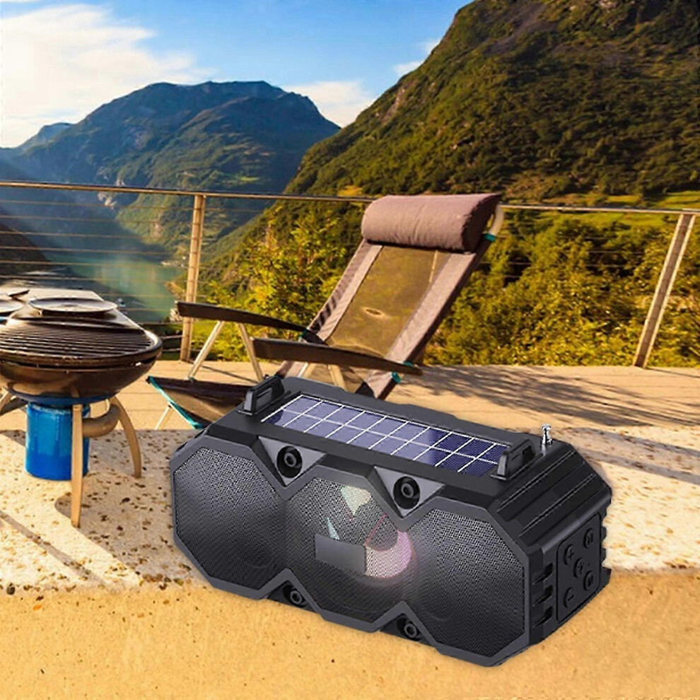 Solar Bluetooth Speaker, 5W (Bk), 10M Transmission 1200Mah Stereo Sound 6901508057845