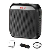 Nosný megafón Čierny FM rádio LED displej Anti-krik Pamäťové prehrávanie