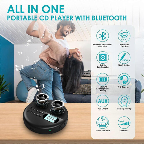 Aufladbarer CD-Player, 1500mAh, mit Bluetooth-Sende- und Empfangsdoppelmodus 1