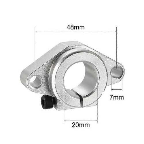 Linear Guide Rail Support, 20mm Shaft Diameter Aluminum 4-Piece Set (Silver), High Precision Smooth Movement 2