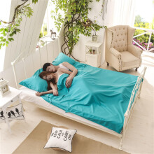 Sleeping Bag Liner with Pillow Slot, Lightweight Breathable Travel Liner for Adults 80x210cm Turquoise