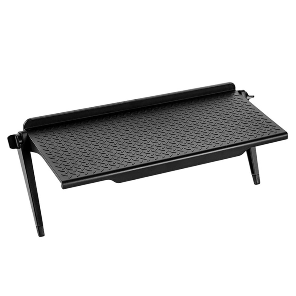Ergonomic Monitor Elevated Stand Tv Shelf Storage For Computer Phone And Streaming Devices Relieves Neck Strain Black 9187378822234