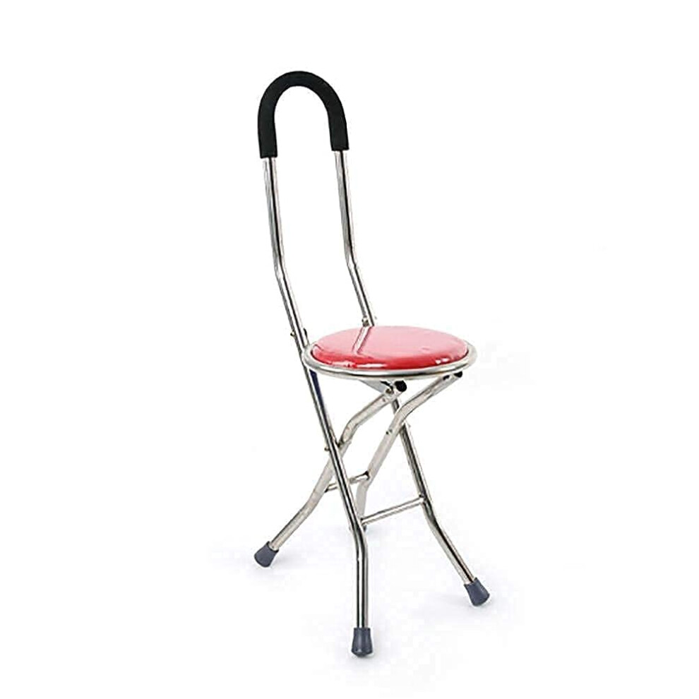 Walkers For Seniors Stainless Steel Walking Stick Seat Quadruple Cane Folding Stool Rollator Walker Durable Mobility