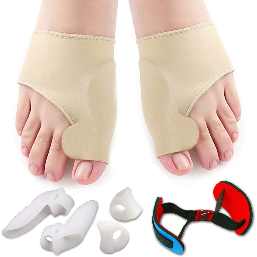 Bunion Corrector and Relief Sleeves for Big Toe Pain, Toe Separator Straightener, Breathable Fit