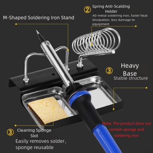 Soldering Iron Holder With Double Rack For Two Soldering Irons, Workbench Organizer For Electronics  And Crafting 1