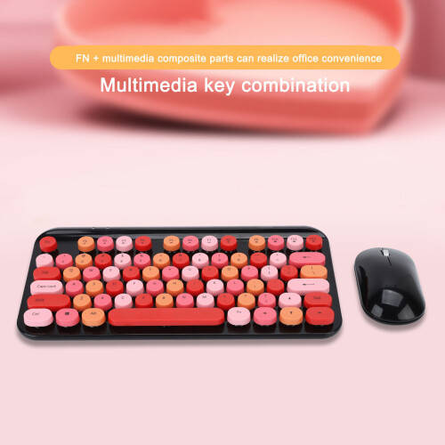 2.4GHz Wireless Keyboard Mouse Set Red Black for Computer Laptop 1