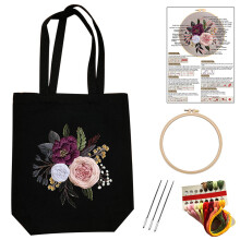 Borduurstartpakketten Canvas handtas borduurset-zwart