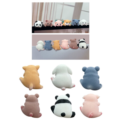 6Pcs Animal Miniature Figurines Decoration Computer Monitors Car 1