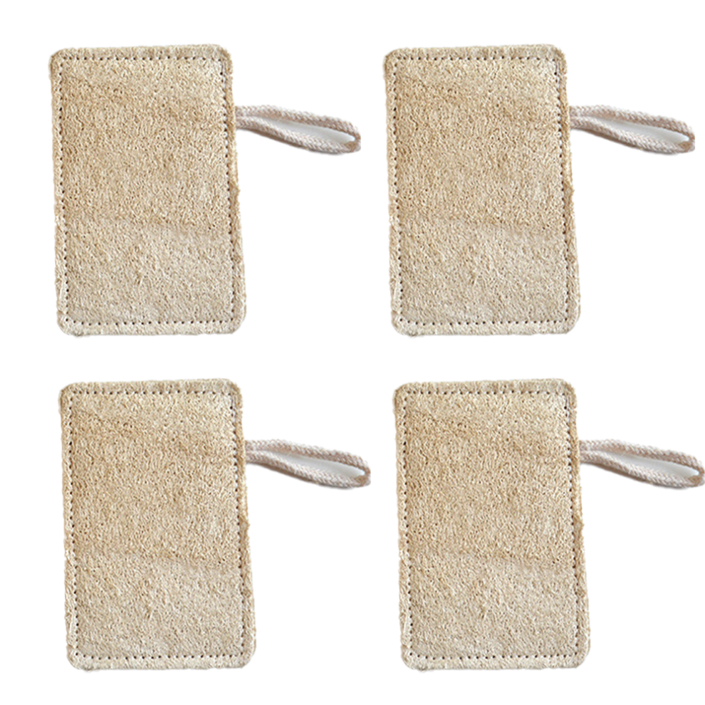 Unbleached Loofah Fibers, Body Sponge Scrubber For Gentle Exfoliation, Eco-Friendly Bamboo Sponges That Are Durable And Absorbent, Pack Of 3 For Your