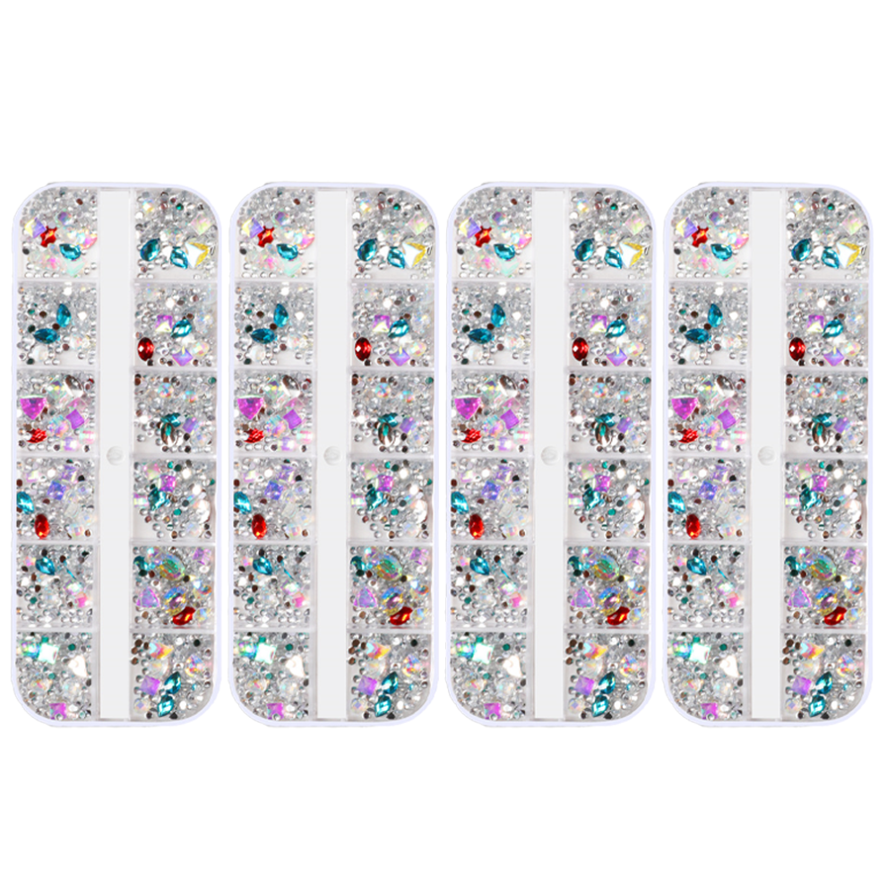 Black Artisanal Delight, Multi-Shaped Rhinestones For Inspired Diy Crafts, Flat- Flatback Glass Gems, Immerse Yourself In Creativity With High-Quality