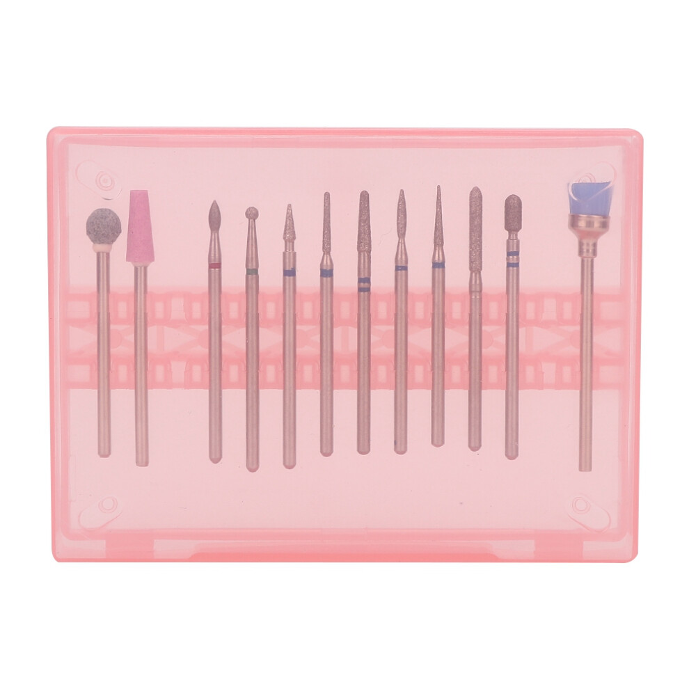 Acrylic Gel Nails Drill Bit Kit, 12PCS High Quality Nail File Bits Set with Assorted Shapes for Manicure Pedicure, Compatible with Most Electric Nail