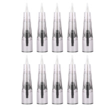 Caneta de micropigmentação com agulhas esterilizadas em aço inoxidável, agulhas descartáveis para microblading, tatuagem de sobrancelhas, sem