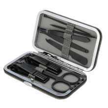 Kit de manucure multifonction avec 8 outils en 1, kit de soin en acier inoxydable, format portable, design unique, antidérapant et résistant aux