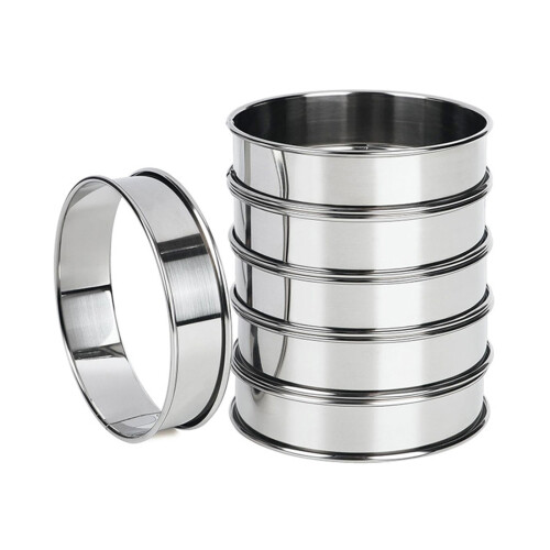 6PCS Stainless Steel Dessert Rings Kitchen Baking Rings Eggs-S
