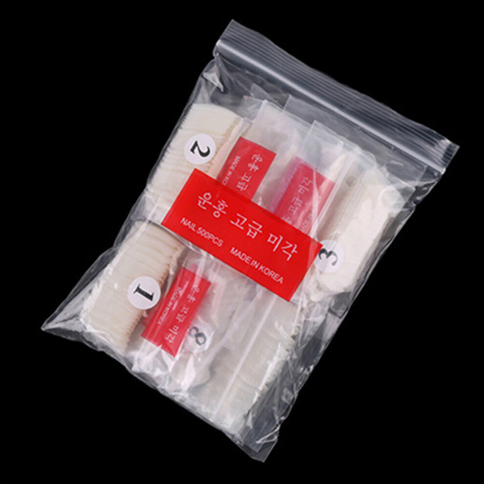 500pcs Natural Color Full Cover False Nails Tips for Nail Art