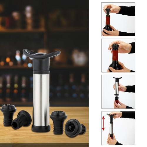 Αντλία κενού Wine Saver, Συντηρητής φρεσκάδας κρασιού, επαναχρησιμοποιήσιμο 2