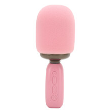 Microfono Karaoke Portatile Rosa con Luce RGB, Supporta 128GB, Altoparlante da 5W