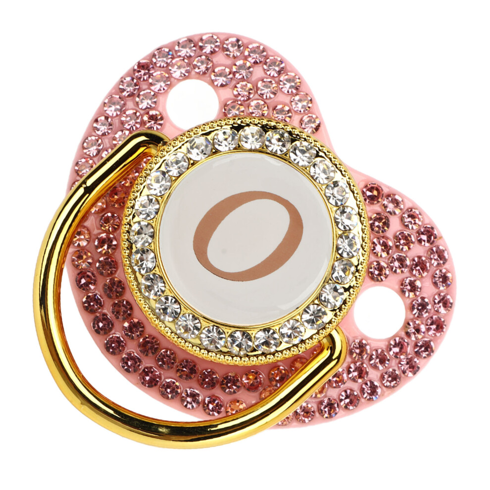 Golden Baby Pacifier with Rhinestones, Silicone, 6-18 Months