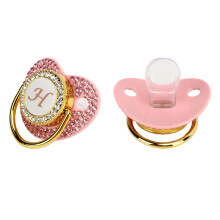 Golden Baby Schnullerkette mit Strass, Silikon, 6-18 Monate