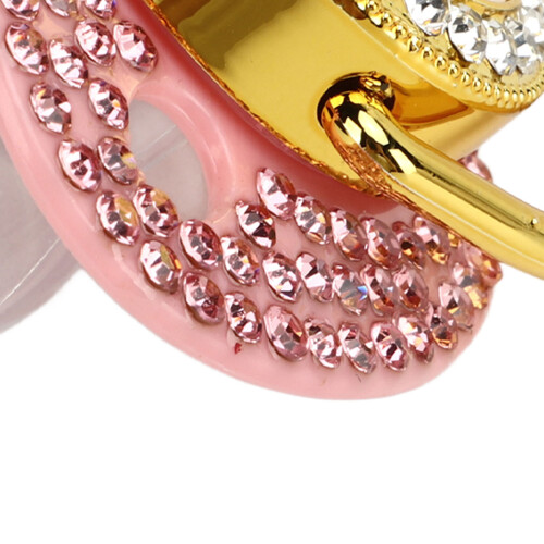Silikon-Schnullerset mit Rhinestone-Initial F, ergonomisch & sicher 1