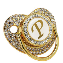Baby Bling Schnullerkette mit Staubschutz für 6-18 Monate, Buchstaben-Gesten-Design