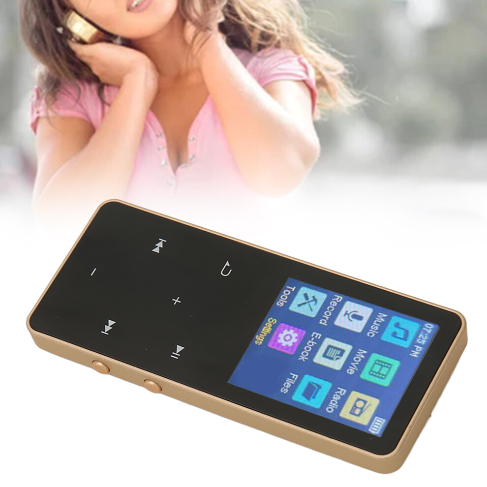 Portable 1.8" Touch Screen Mp3 Mp4 Player, 128Gb Storage, Bluetooth Gold 4111379084372