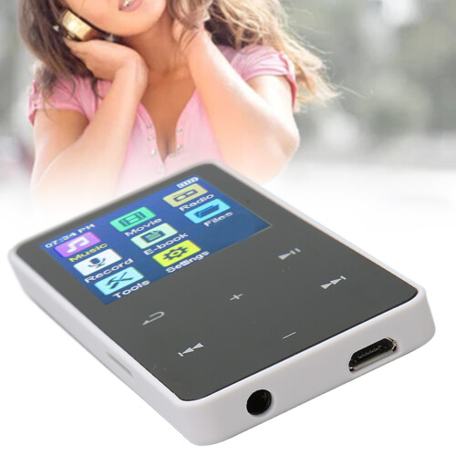 1.8inch Touch Screen MP3 MP4 Player 128GB MicroSD Bluetooth White