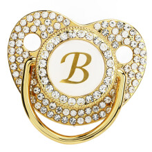 Golden Letter B Schnullerkette mit Staubschutz für 6-18 Monate
