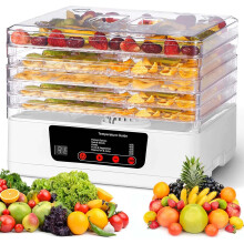 Food Dehydrator with Temperature Control, BPA 5 Trays for Fruits, Vegetables, Herbs, Snacks