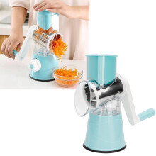 Blue Vegetable Cutter with HandCrank Rotation for Grating and Slicing Kitchen