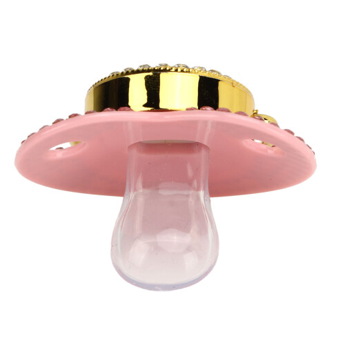 Goldener Strass-Schnuller mit ergonomischem Bogen-Design für Säuglinge 2