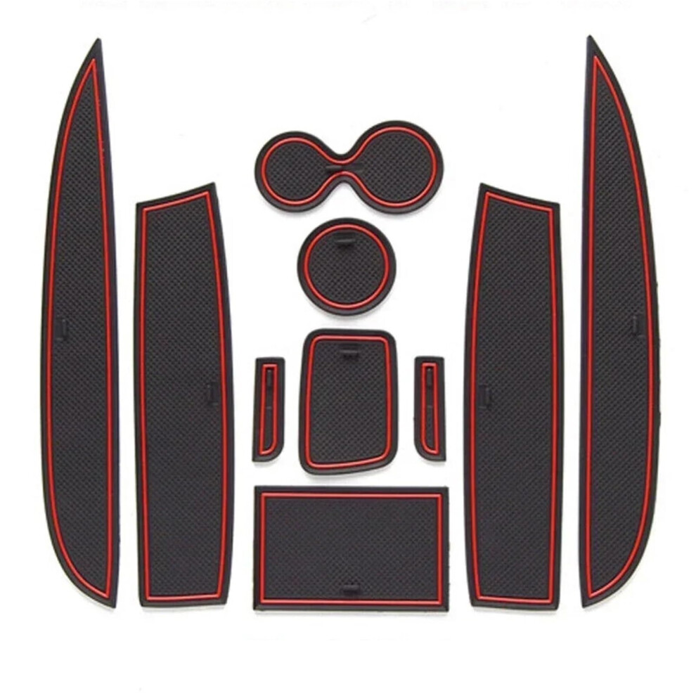 Door Seam Mats Rubber 10 Pcs Set Antislip Cup Mat Replacement For Renault Clio 4 Red 9347817555370