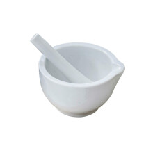 Porcelain Mortar and Pestle Set for Herbs and Spices, Wide Opening Grinding Bowl for Pesto