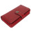 Large Capacity RFID Blocking Leather Wallet with Removable Wrist Strap, Wine Red 11