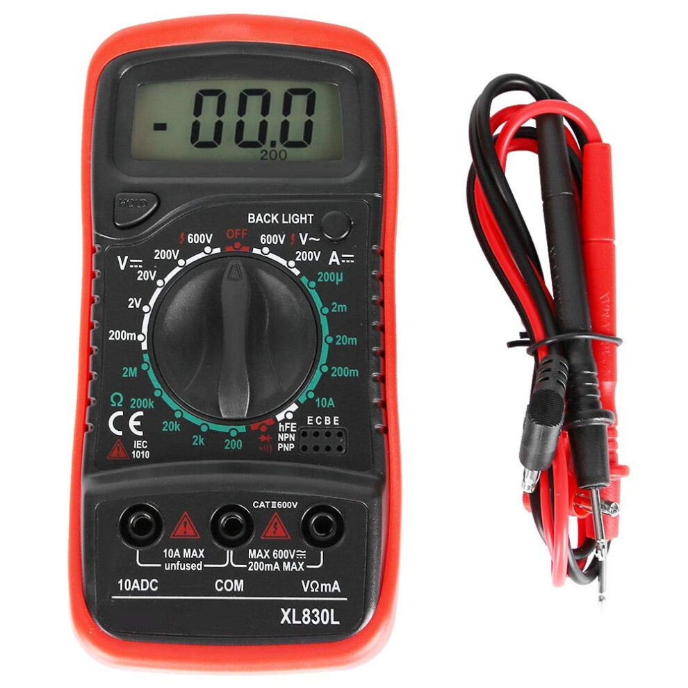 Xl830l Digital Multimeter With Lcd Backlight, Precision Voltage Current Resistance Tester Red 9199774032117
