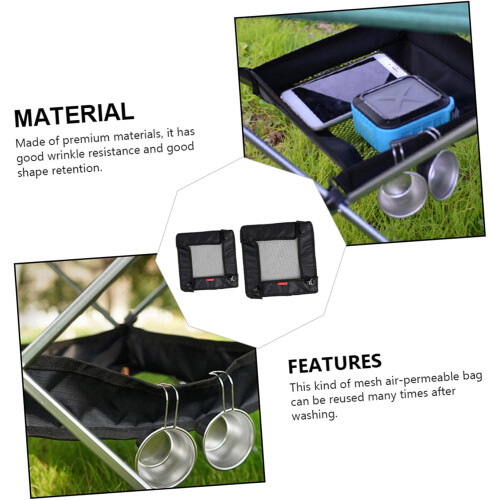 2Pcs Multi Purpose Mesh Storage Bags Durable Outdoor Filter Nets for Camping Table Organization Versatile Storage Pouches Ref: 7025 2