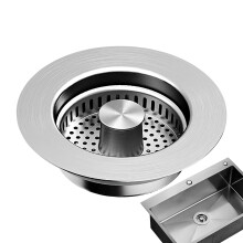 Sink Strainer and Kitchen Sink Drain Stopper, RustProof Stainless Steel Basket for Blockage Prevention and Easy Waste Cleanup
